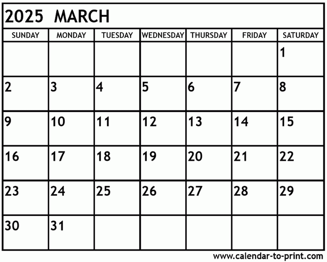 march calendar printable