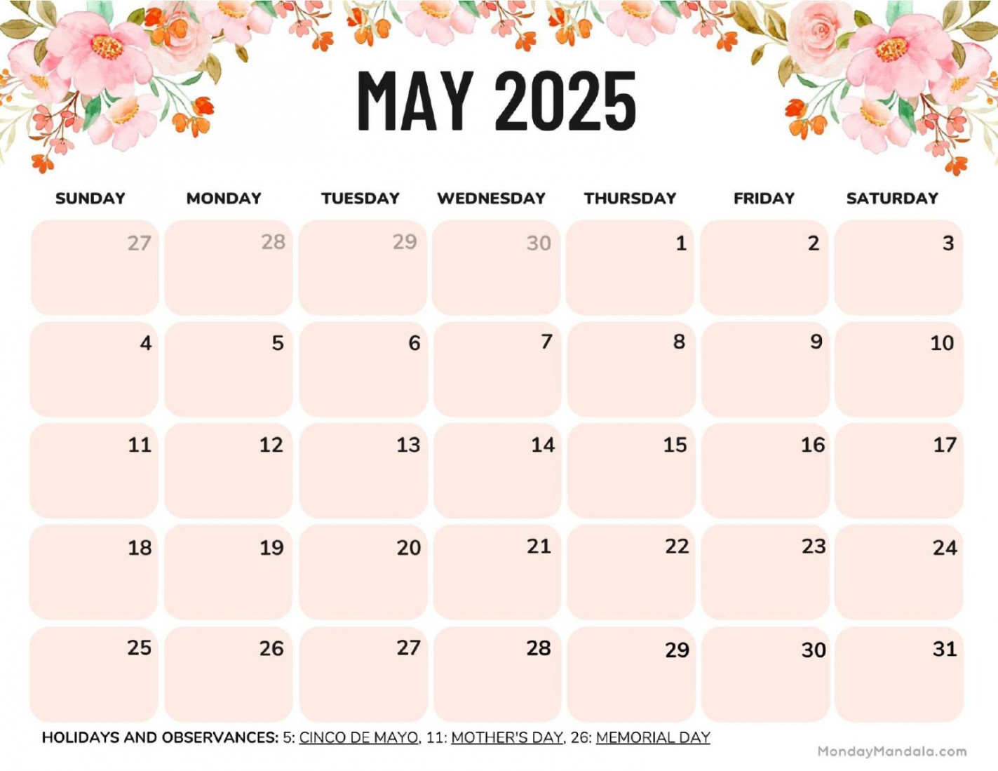 may calendar free pdf printables