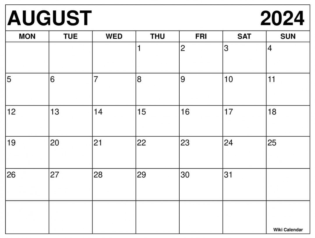 Printable August  Calendar Templates With Holidays