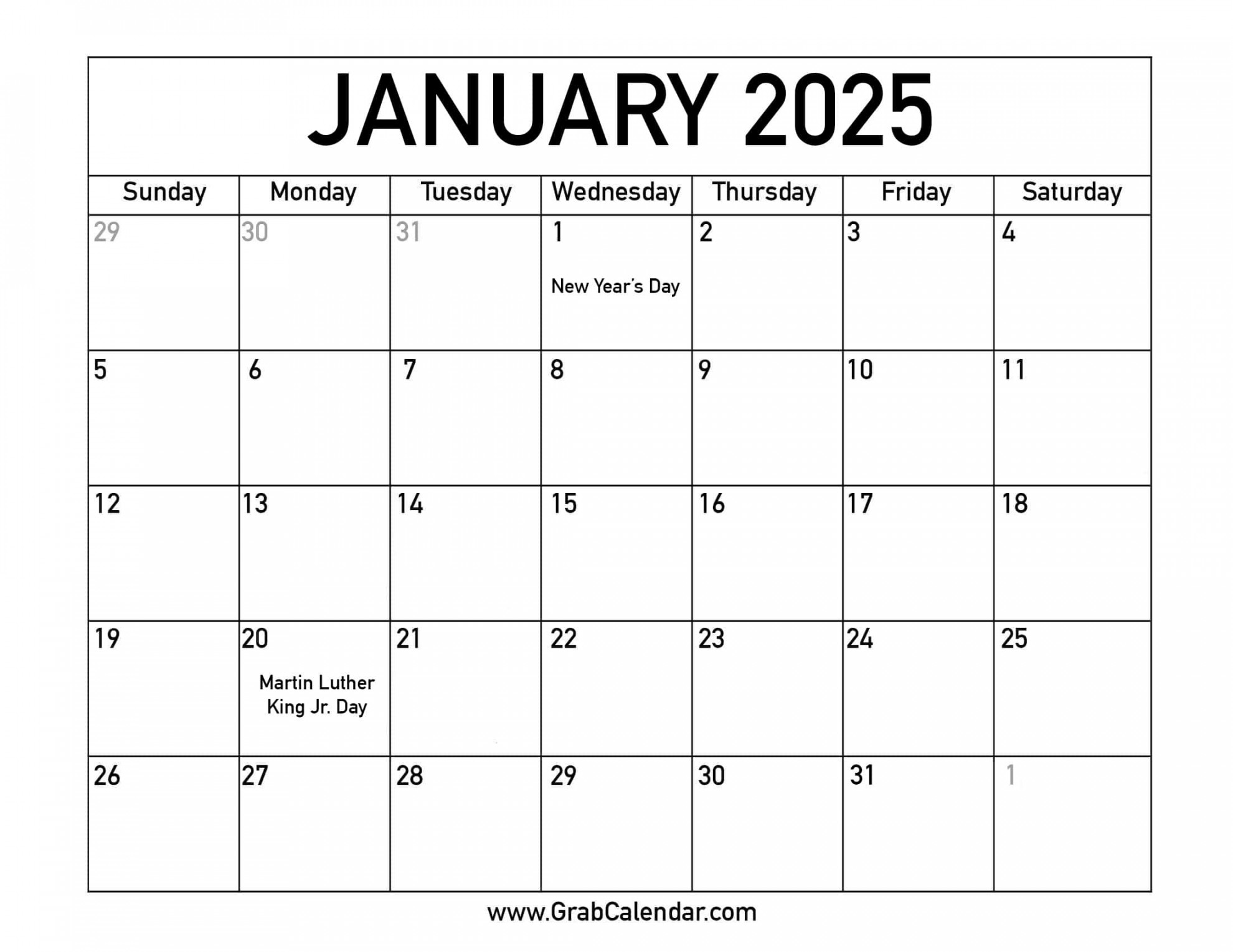 printable january calendar 10