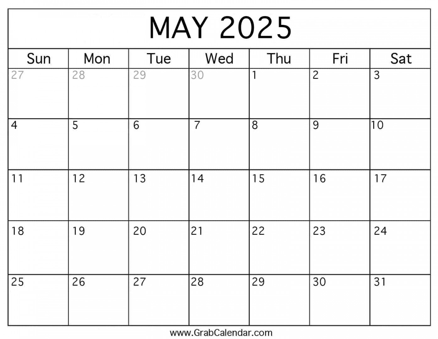 printable may calendar