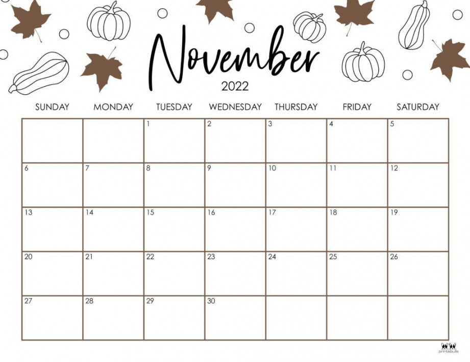 Printable November  Calendar-Style