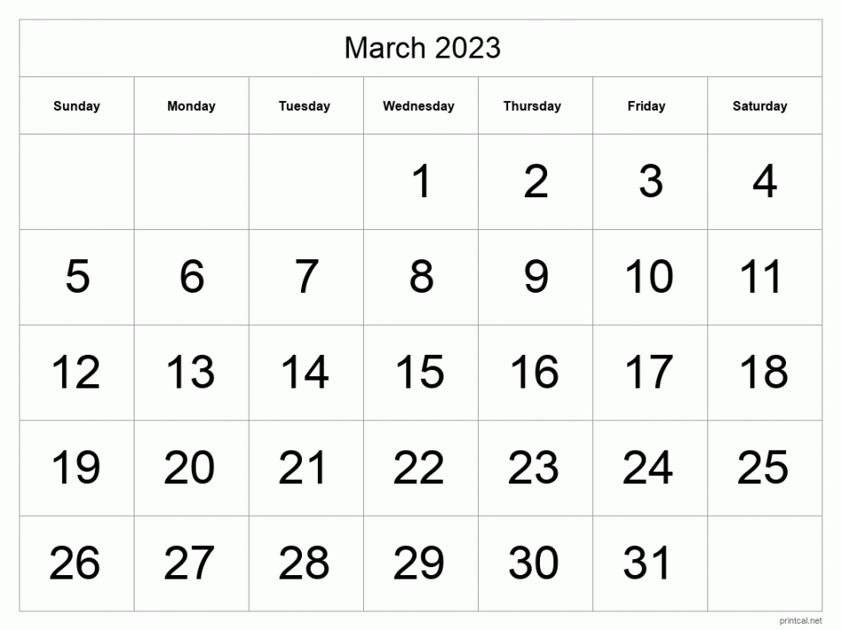 show me the calendar for march 0