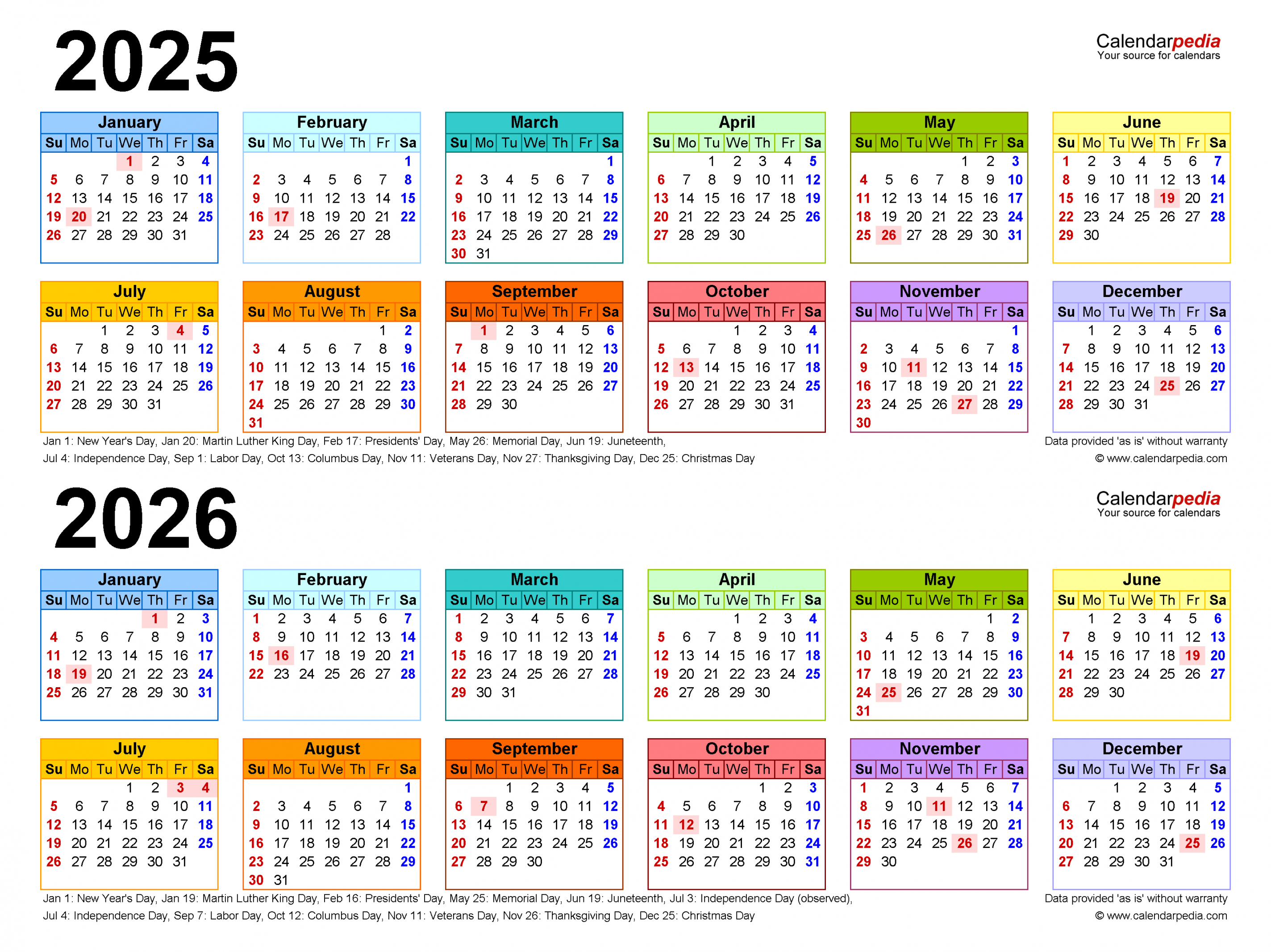 - Two Year Calendar - Free Printable Excel Templates