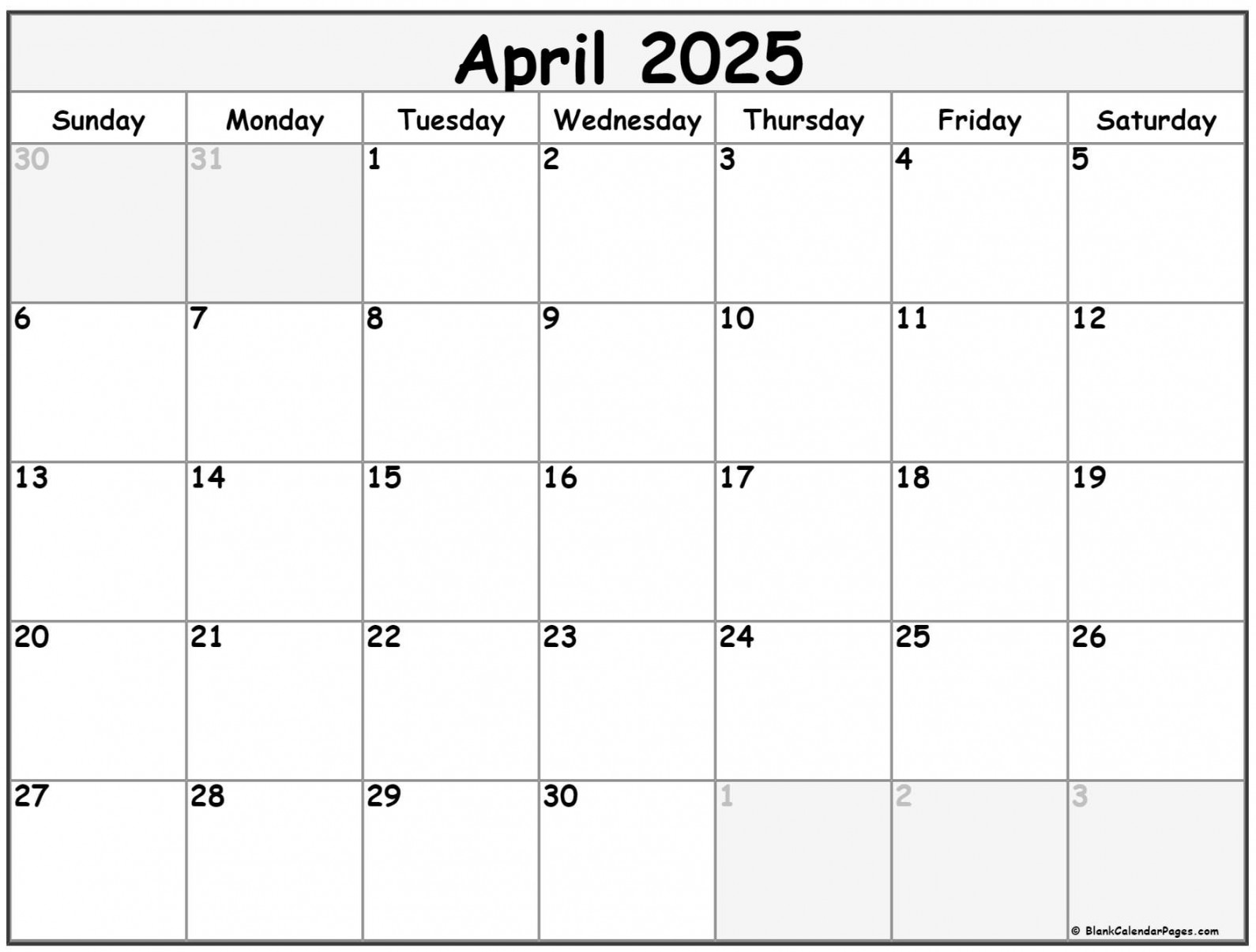 April  calendar  free printable calendar