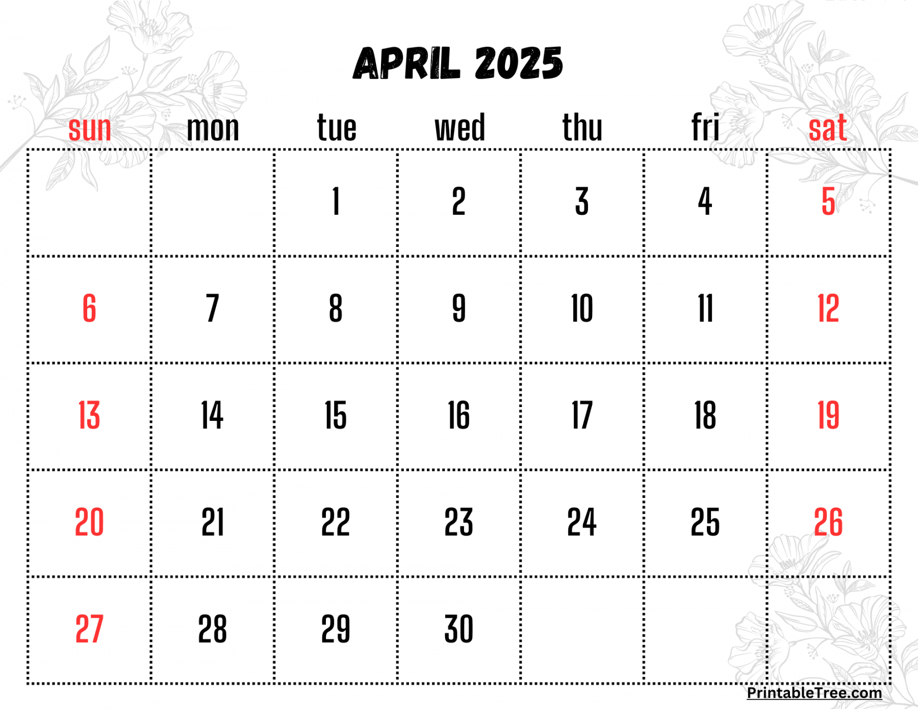 april calendar printable pdf template with holidays 3