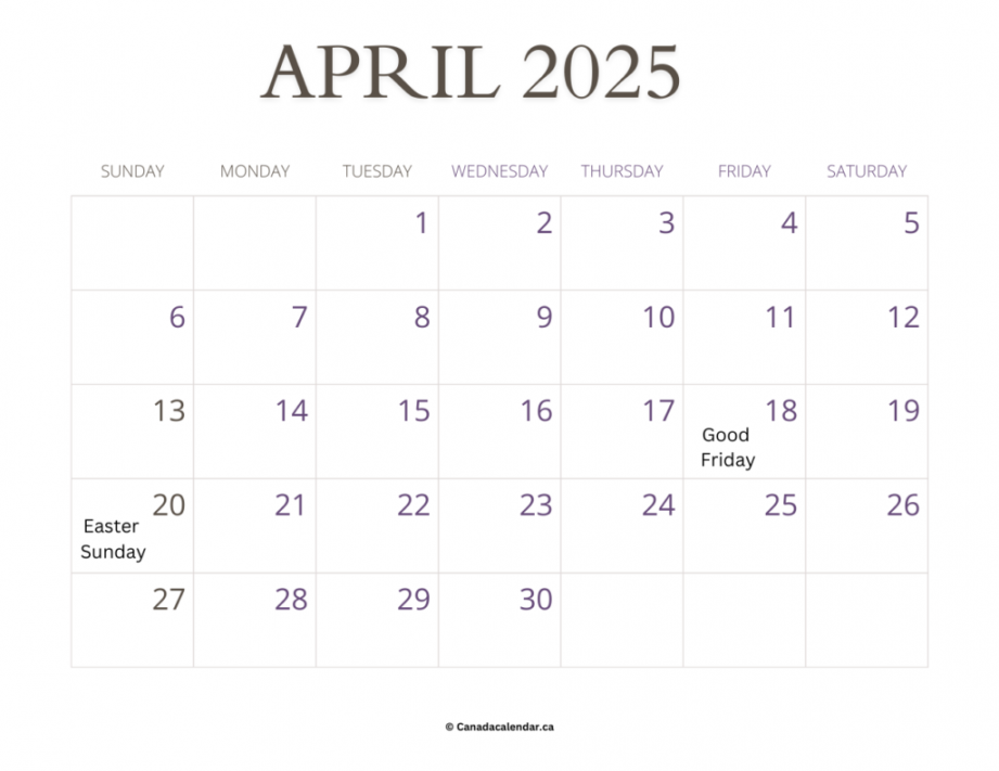 April  Calendar With Holidays [Free Templates] - Free