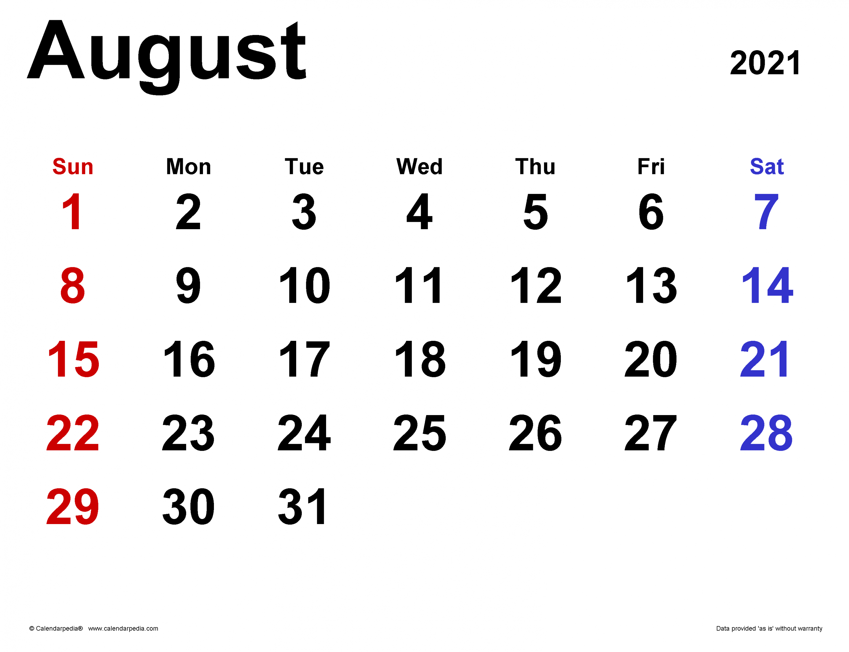 august calendar templates for word excel and pdf 0