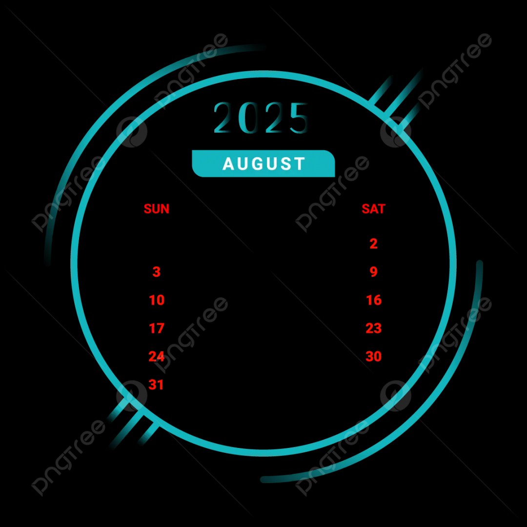 august month calendar green and black unique design vector