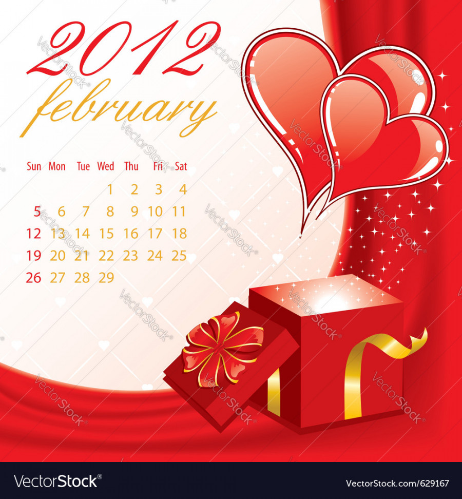 Calendar for  february Royalty Free Vector Image