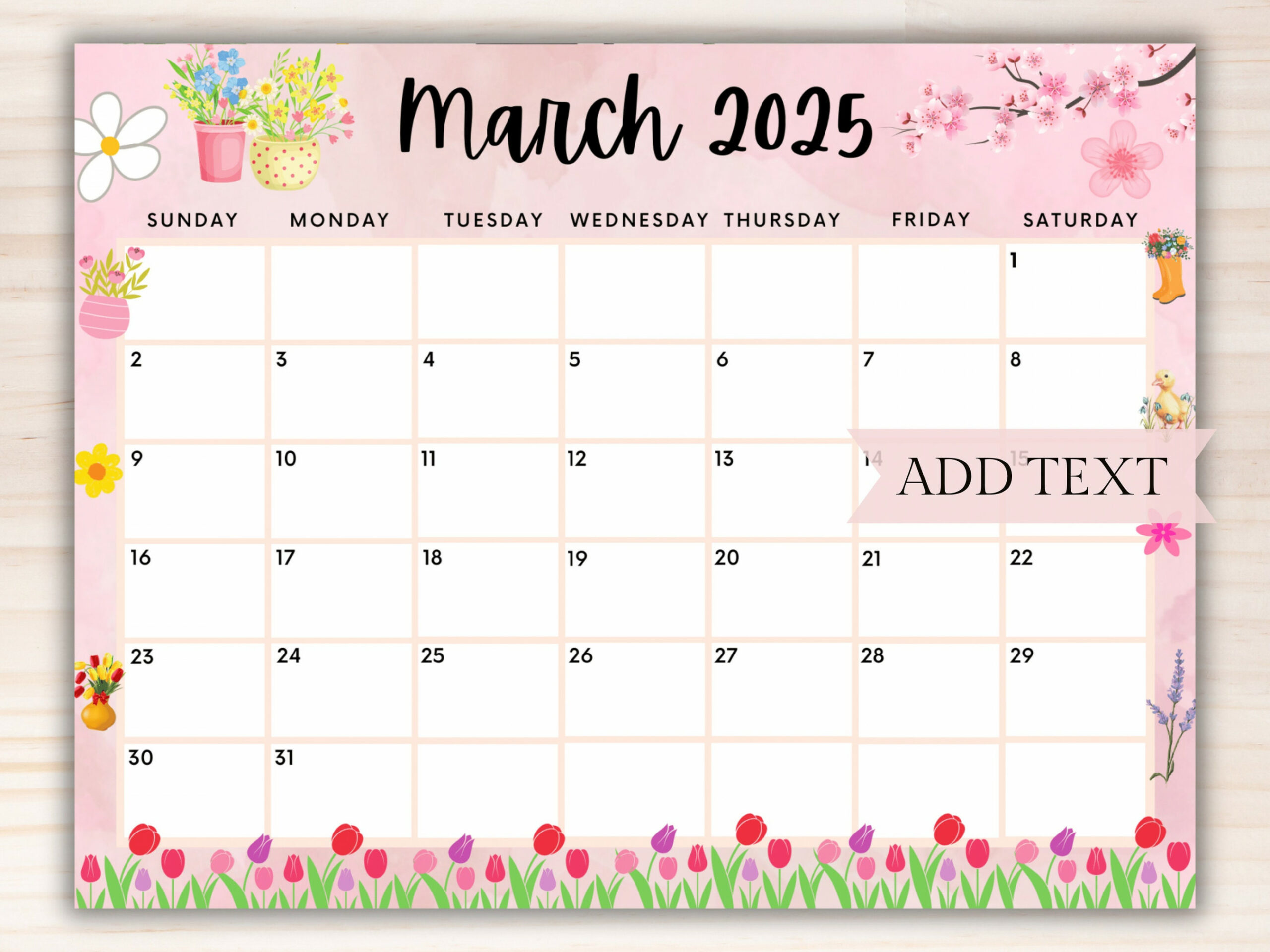 editable march calendar printable wall calendar cute scaled