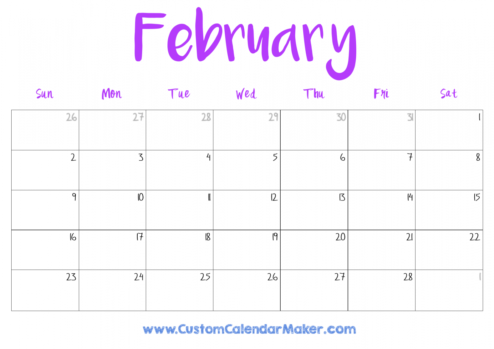 february printable calendar free templates pdf