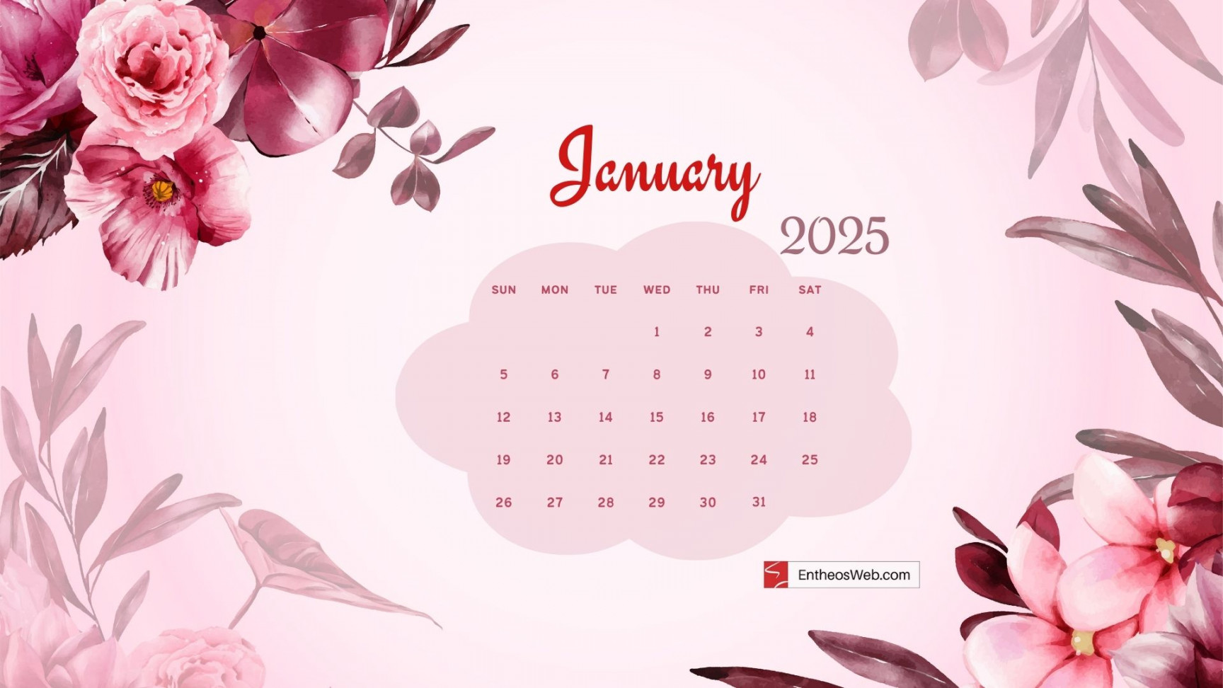 January  Calendar Desktop Wallpaper  EntheosWeb