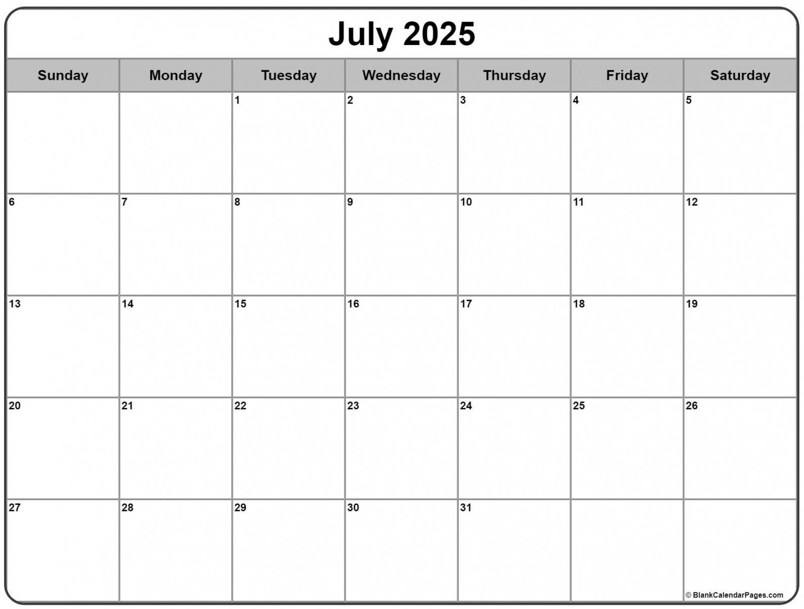 July  calendar  free printable calendar