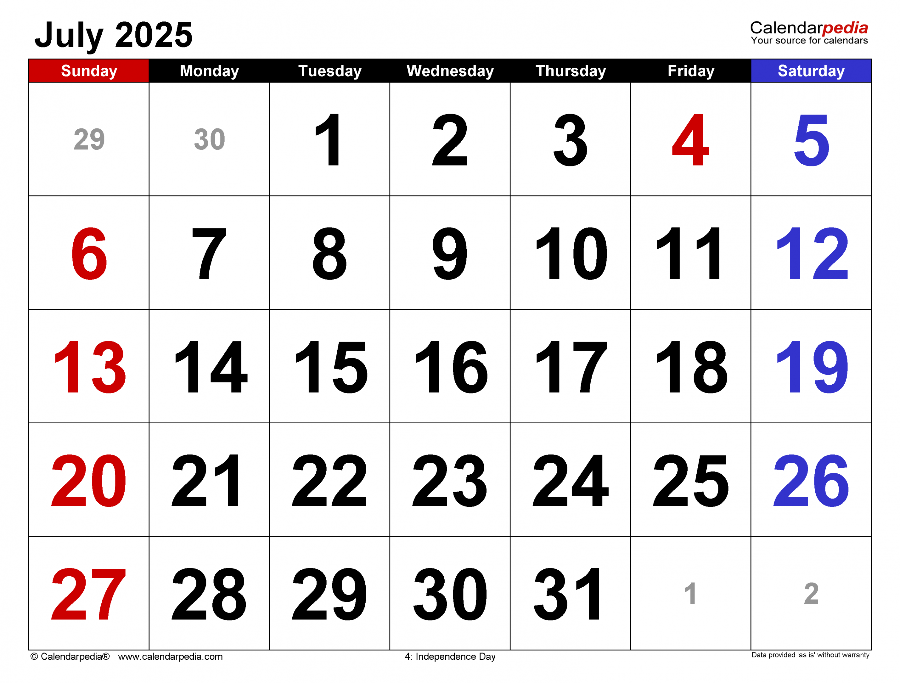 july calendar templates for word excel and pdf 1