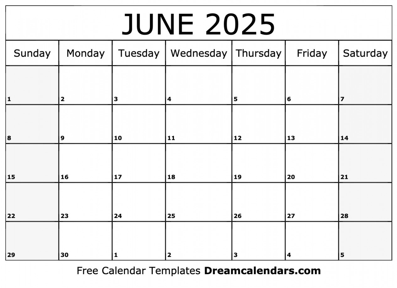 June  Calendar - Free Printable with Holidays and Observances