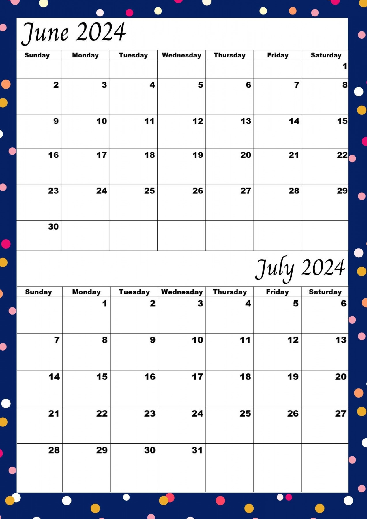 june july calendar june july printable