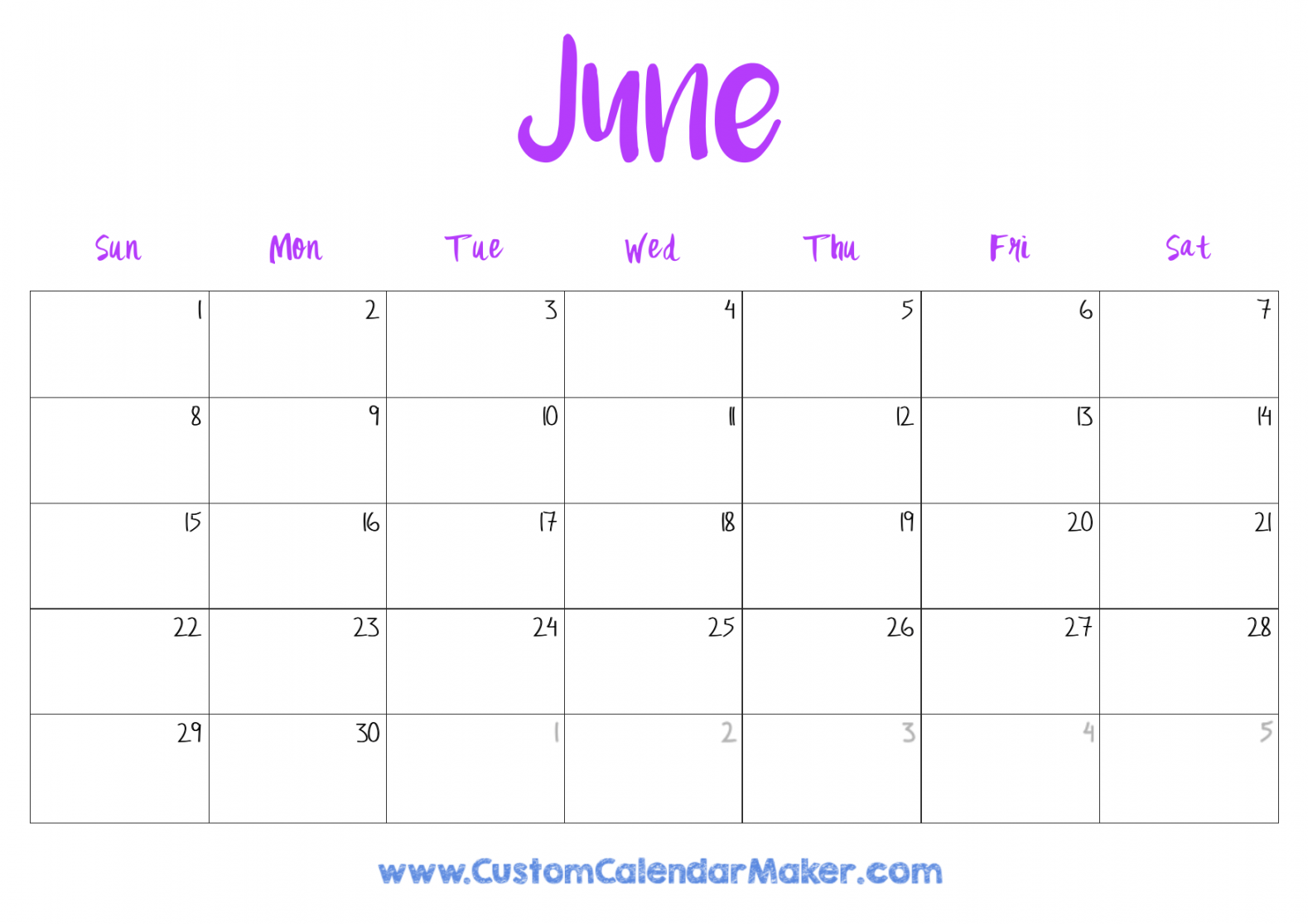 June  Printable Calendar ( Free Templates + PDF)