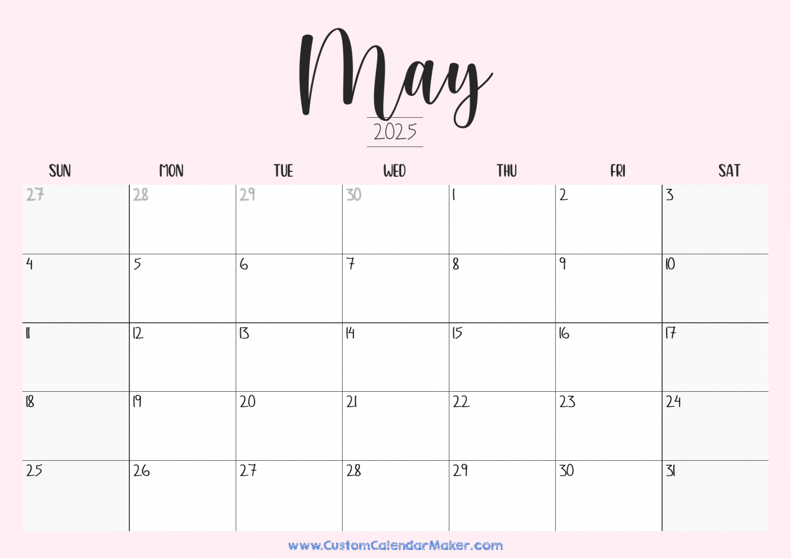 May  Printable Calendar ( Free Templates + PDF)