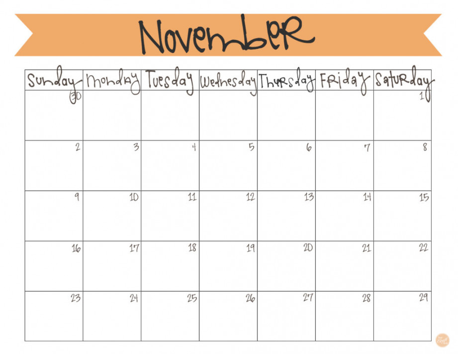 November  Calendar - Free Printable  Live Craft Eat