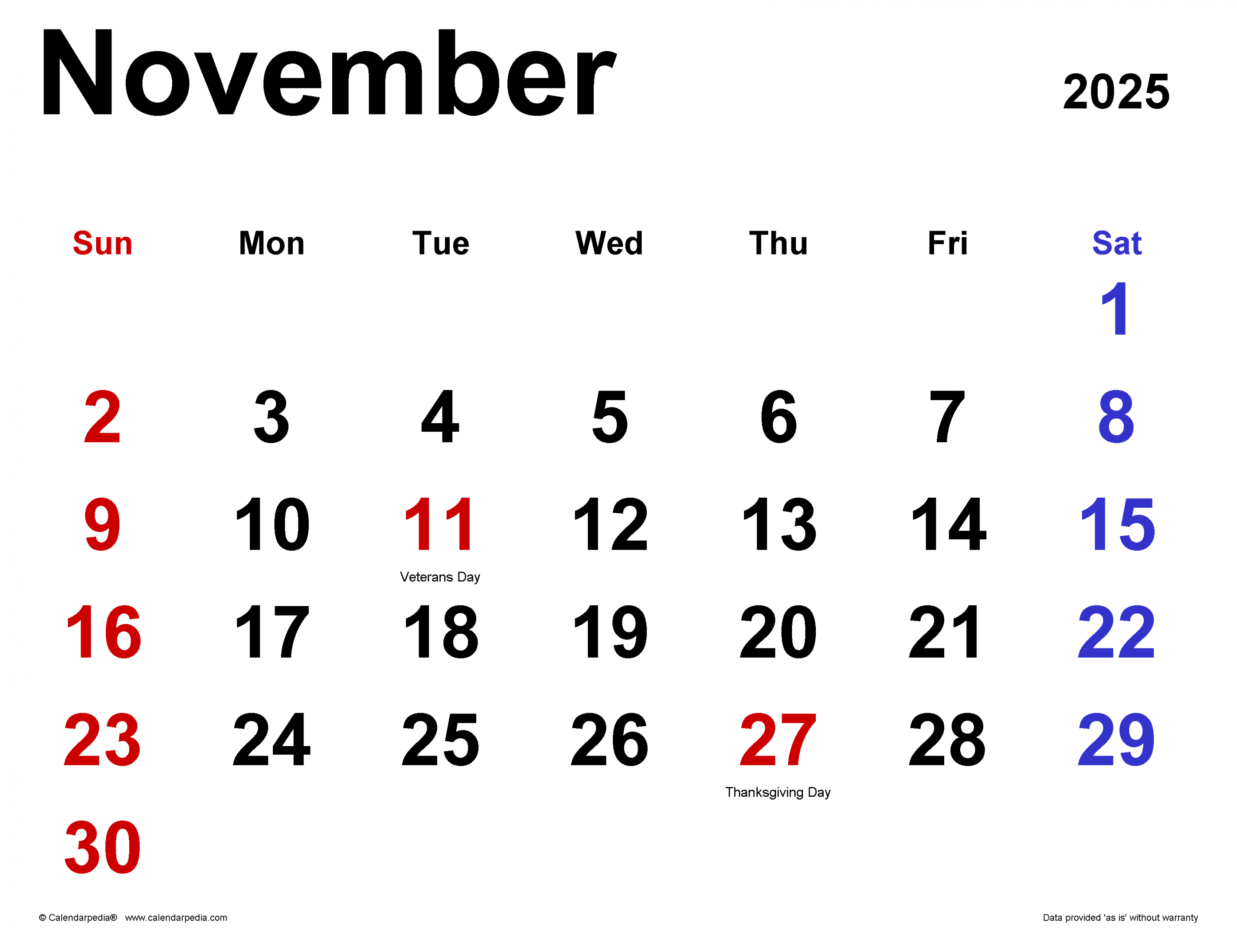 november calendar templates for word excel and pdf 1