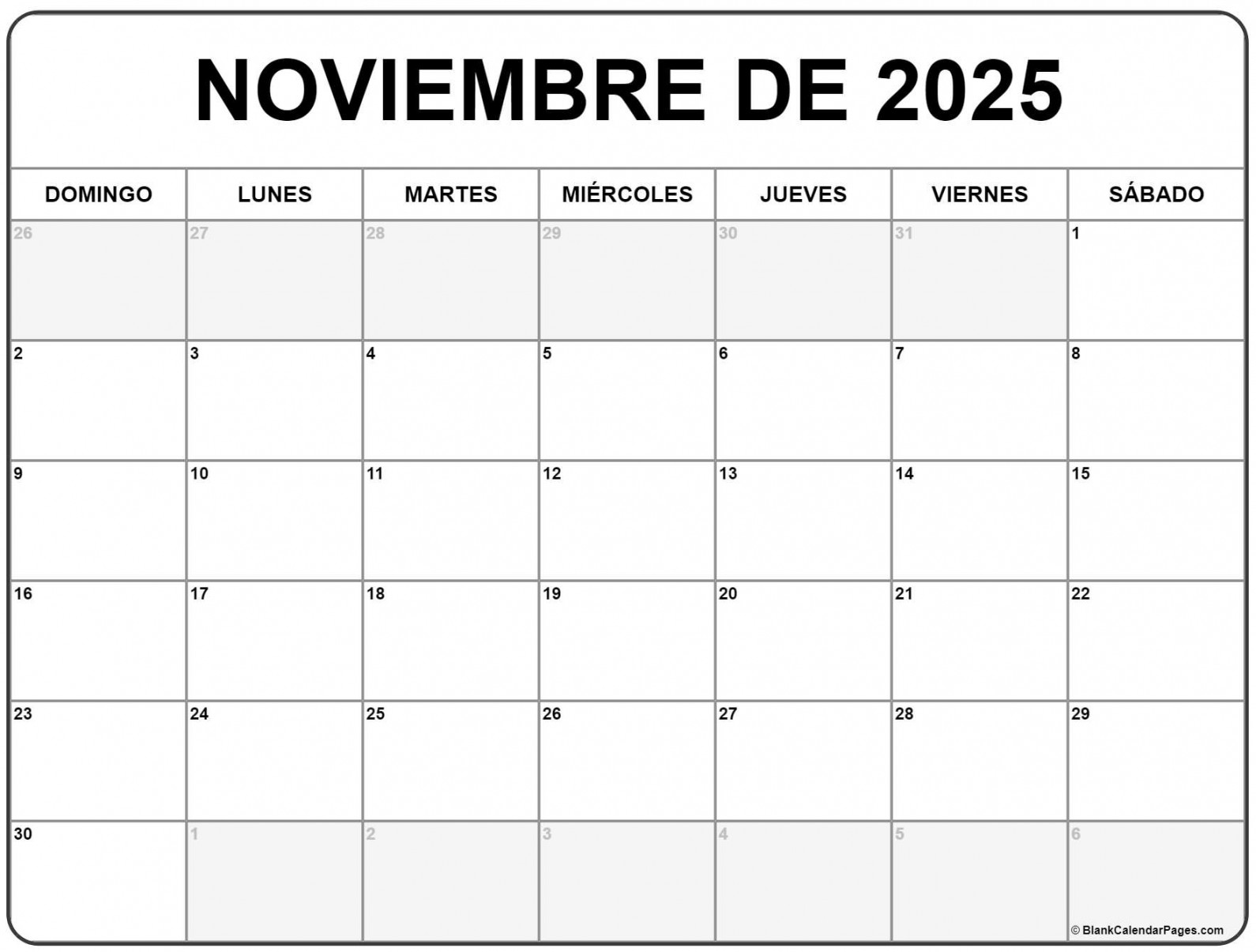 noviembre de  calendario gratis  Calendario noviembre