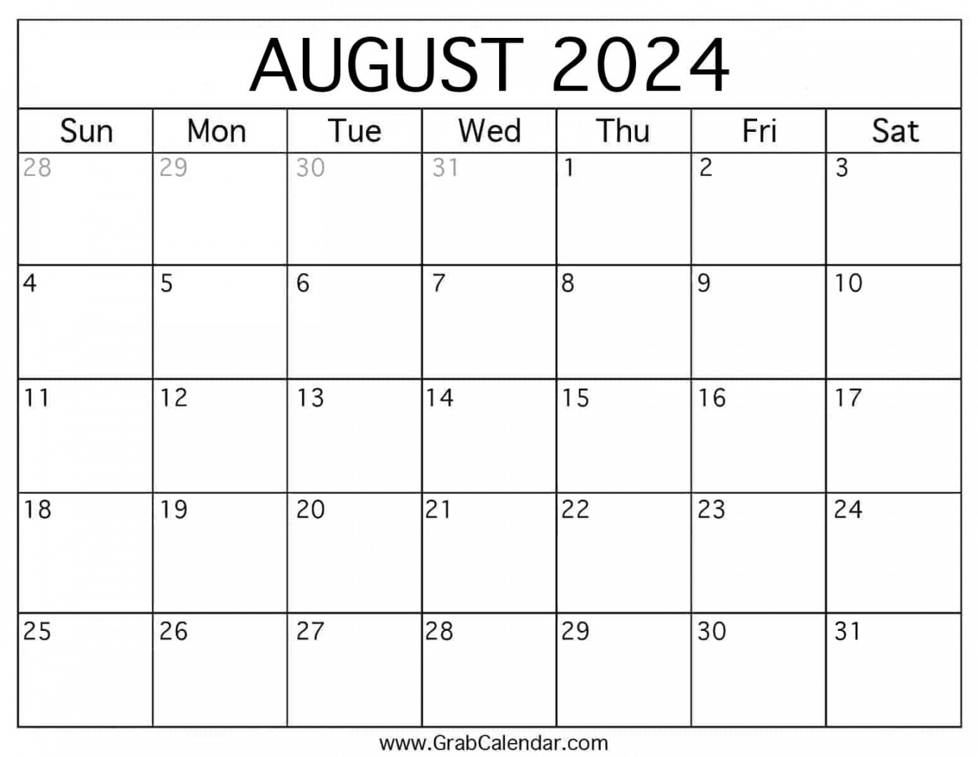 printable august calendar 0