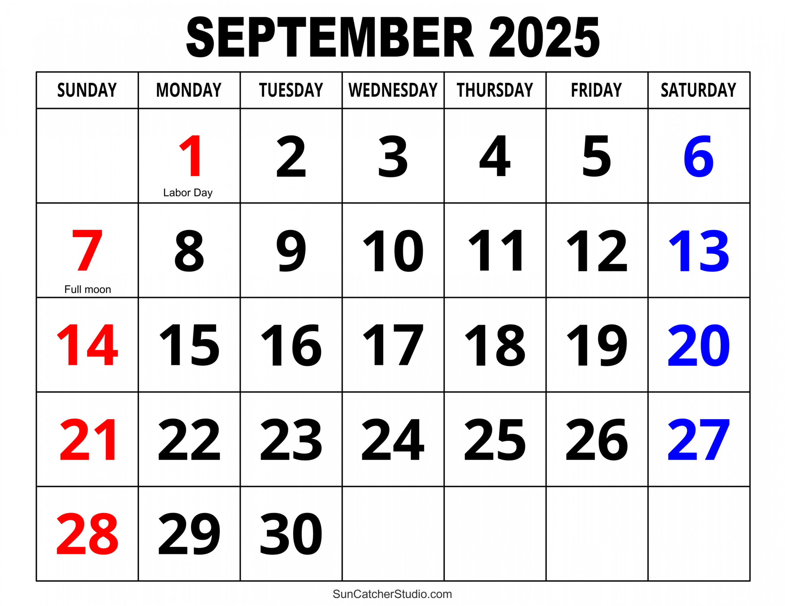 September  Calendar (Edit Printable) – DIY Projects, Patterns
