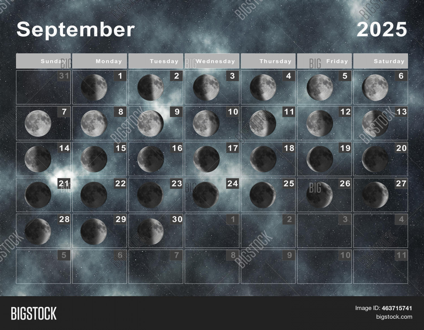 september lunar image amp photo free trial bigstock