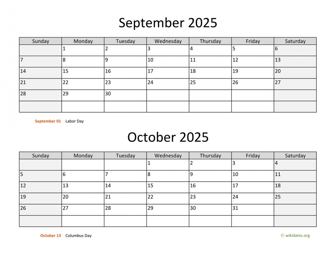 september and october calendar wikidates org 0