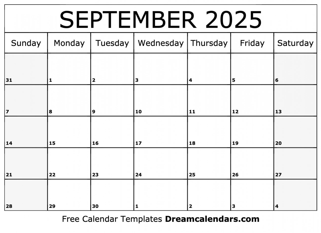 September  Calendar - Free Printable with Holidays and Observances