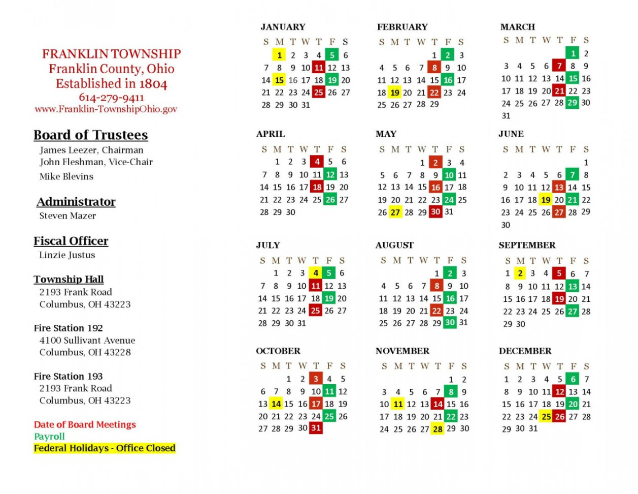 active departments amp service guidelines franklin township