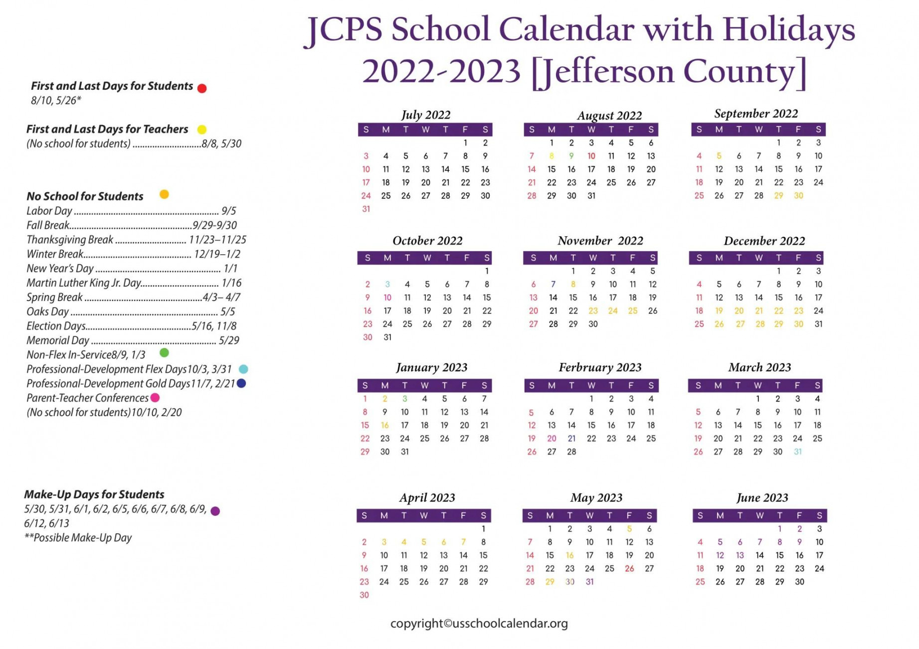 jcps school calendar