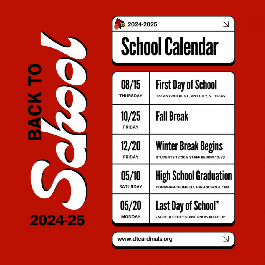 - School Calendar Released  Doniphan-Trumbull Public School