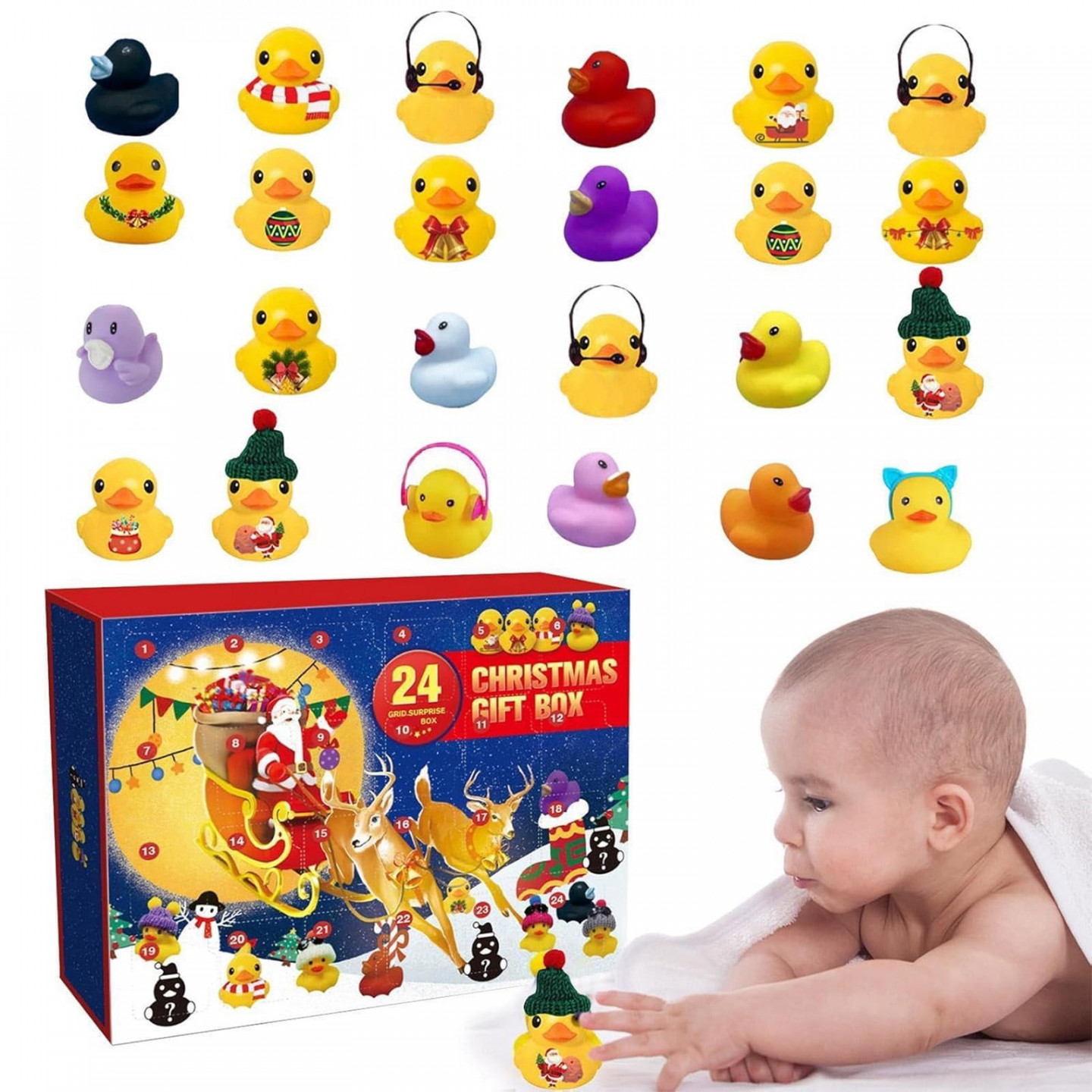 Advent Calendar  Christmas Rubber Ducks,  Days Christmas