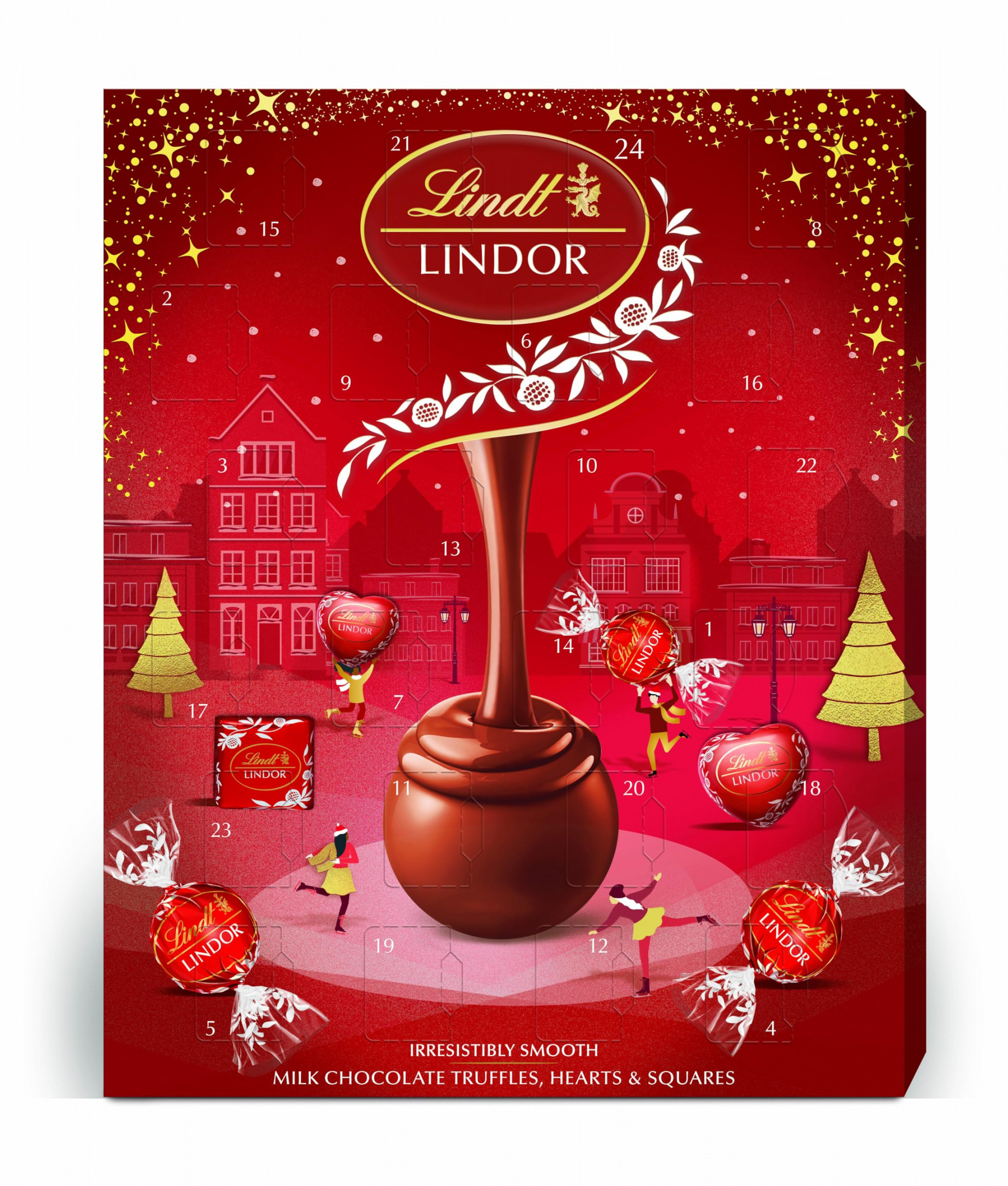 amazon com lindt lindor milk chocolate advent calendar g