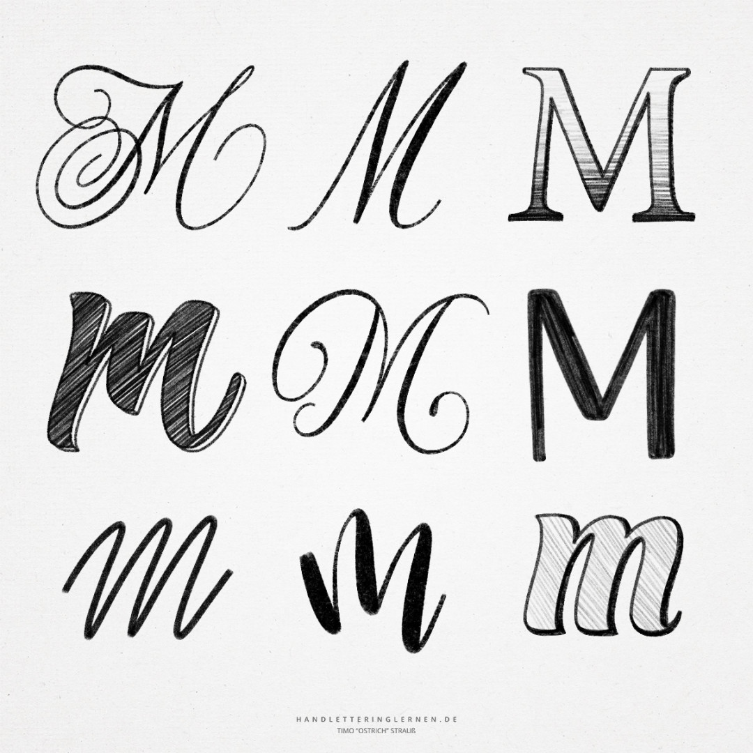 Hand lettering M   ways to draw a "M"