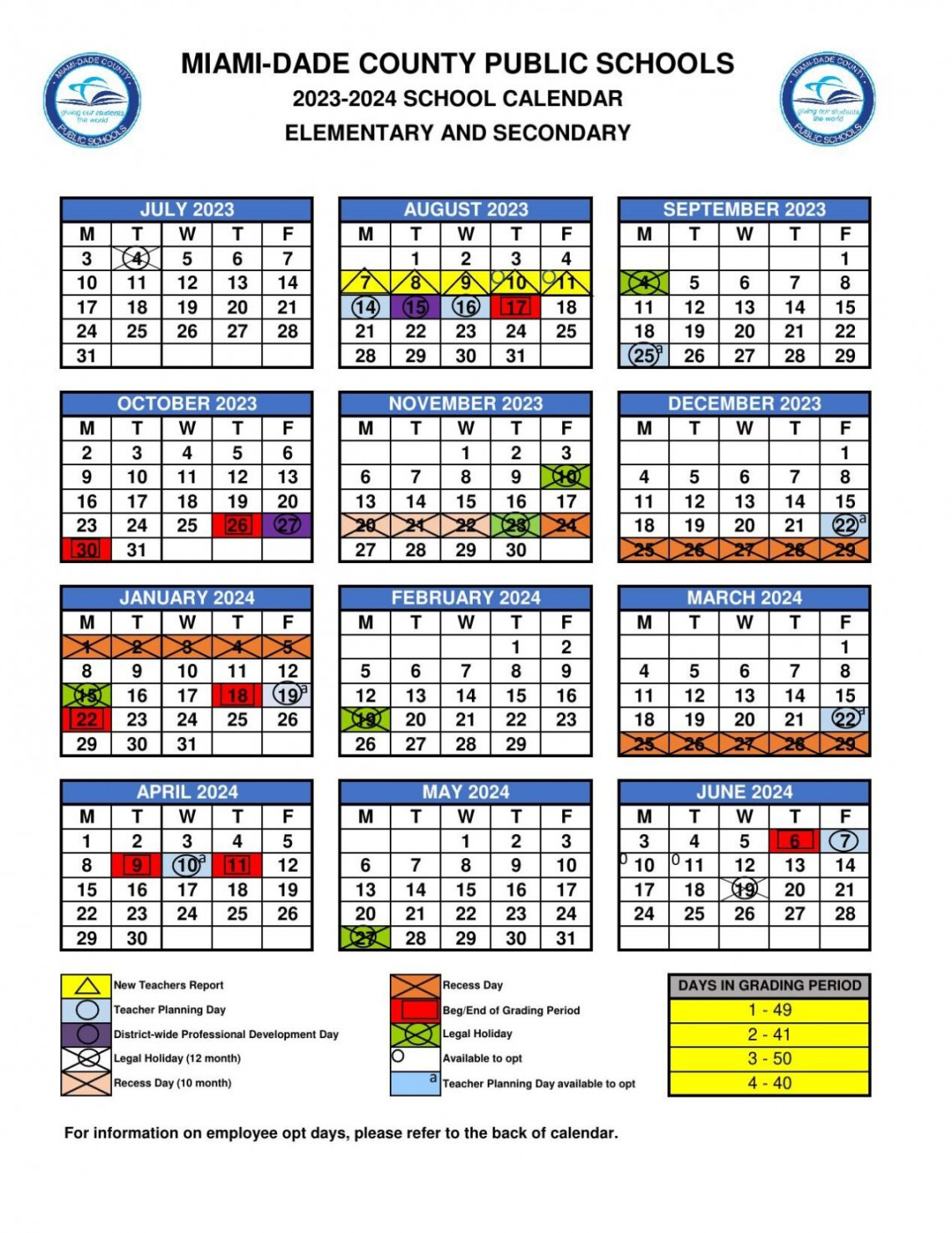 miami dade county public schools calendar education