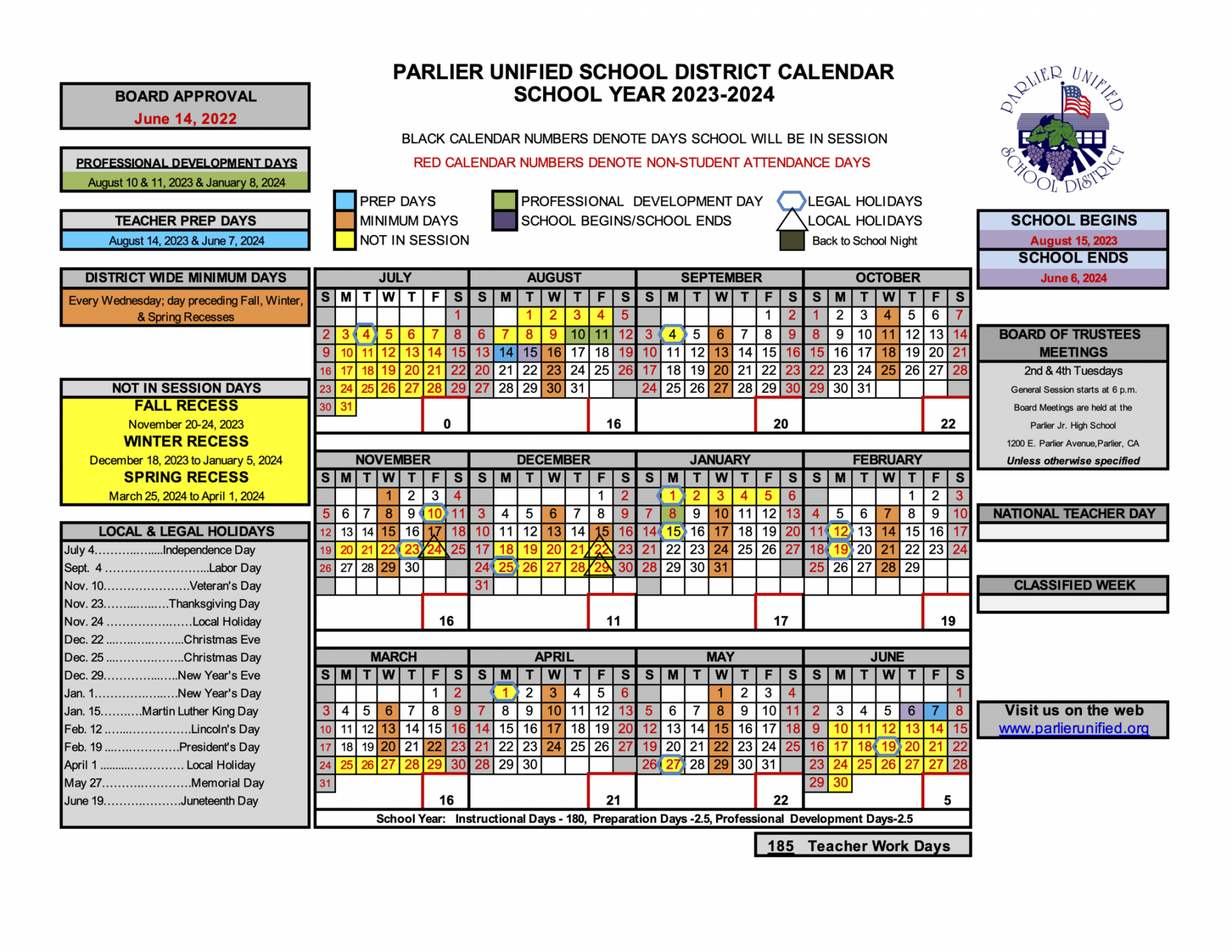 pusd calendar