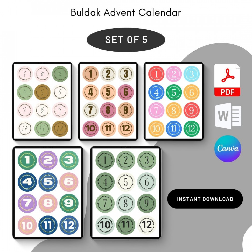 buldak advent calendar printable template in pdf word