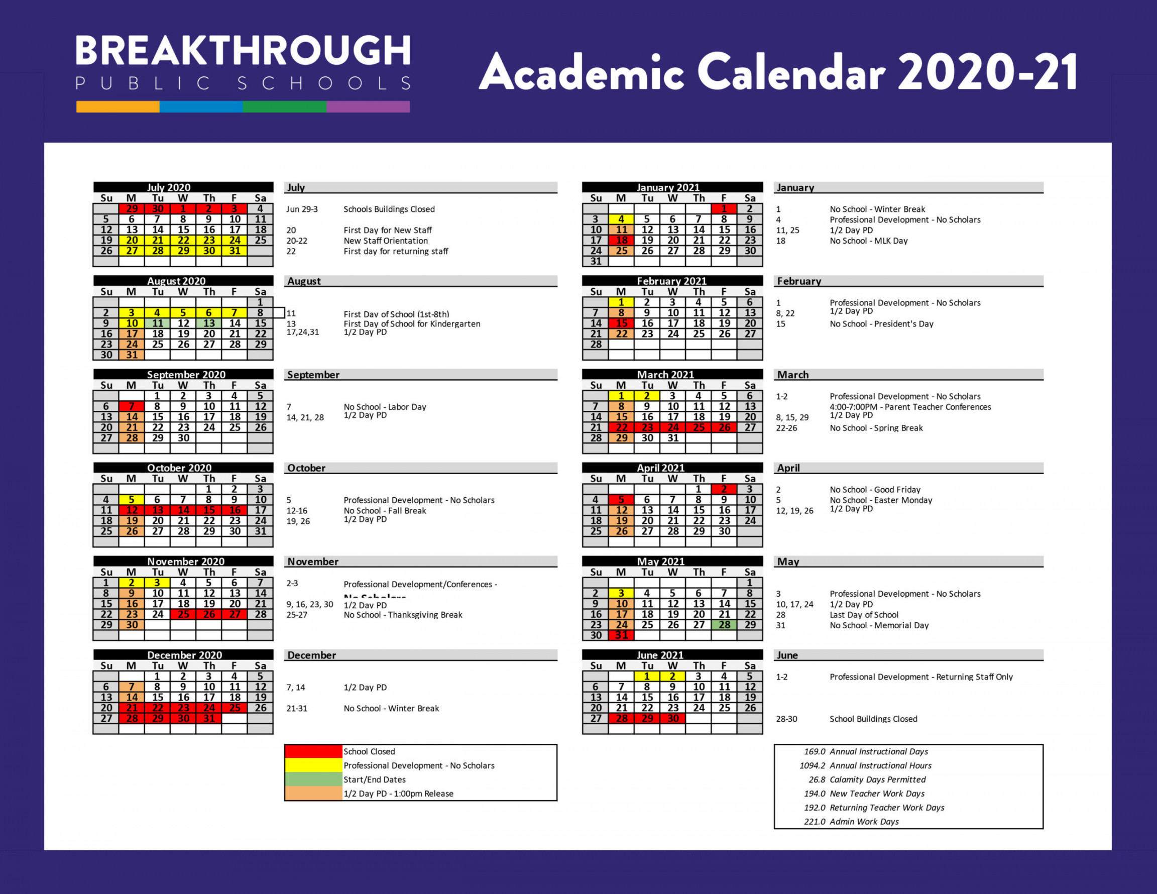 CA and CLA_Breakthrough - School Calendar Template