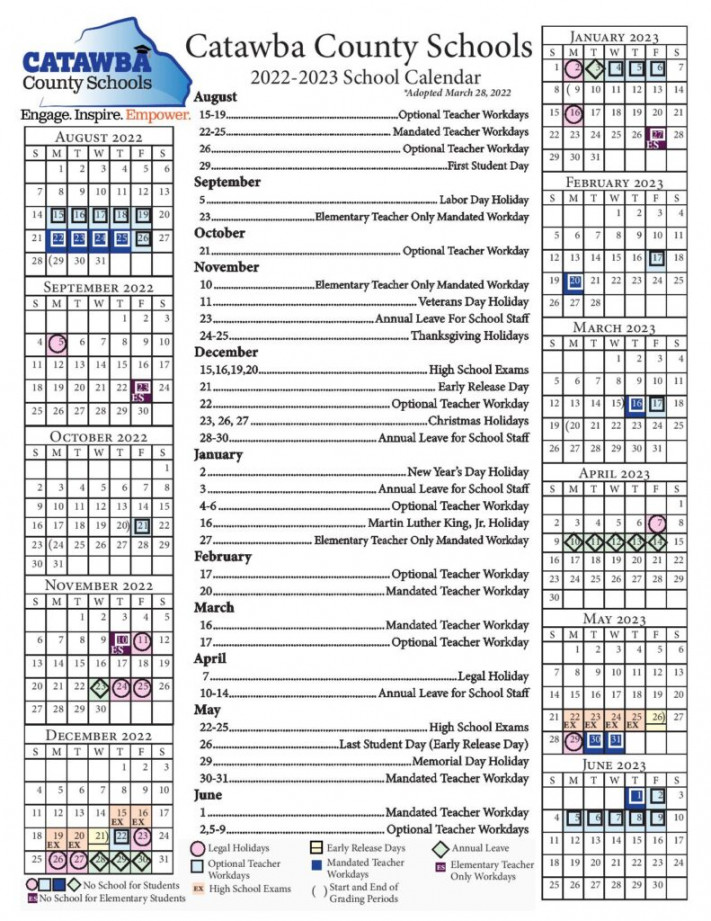 Catawba County Court Calendar - Printable Recipe Cards Central