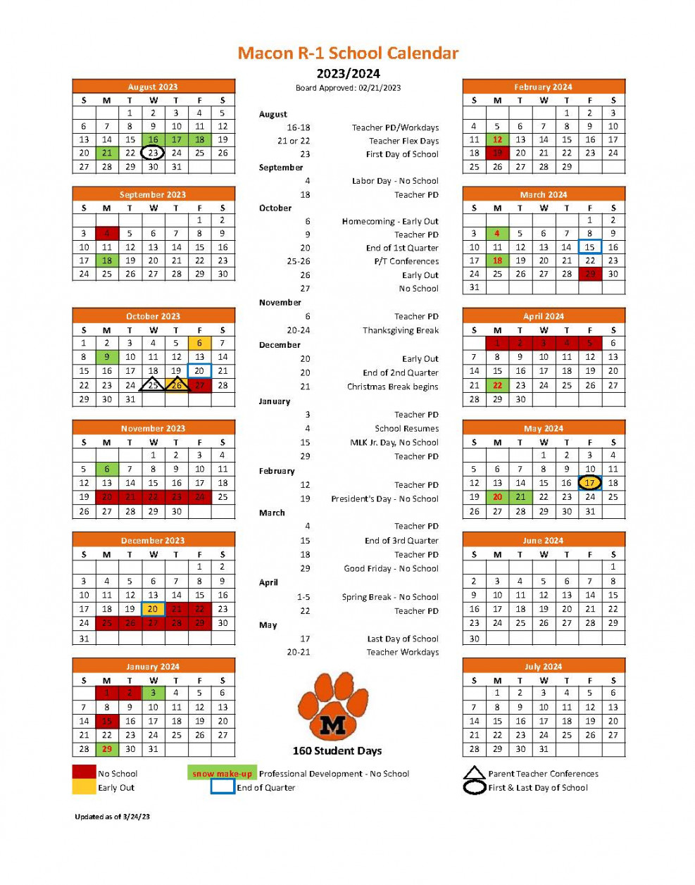 school calendar next year s macon county r school district