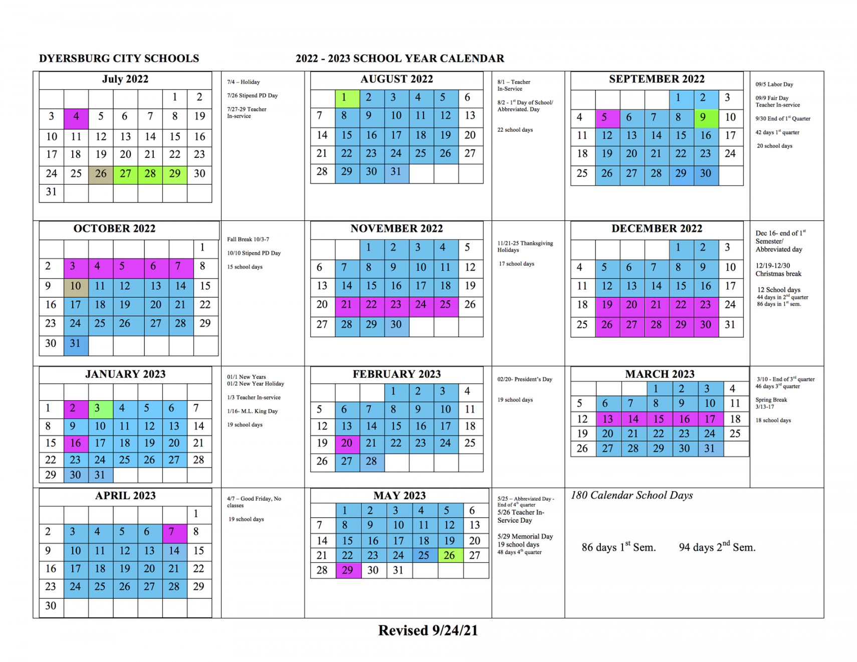 Tennessee Academic Calendar - calendar