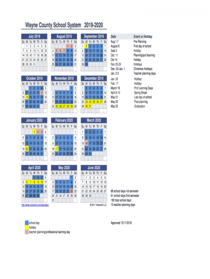 wayne township school calendar fill online printable fillable