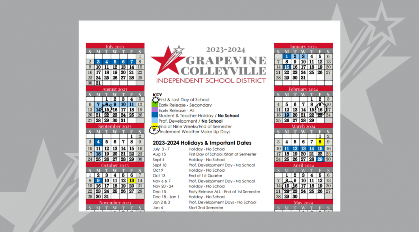 - Instructional Calendar Approved  Grapevine-Colleyville