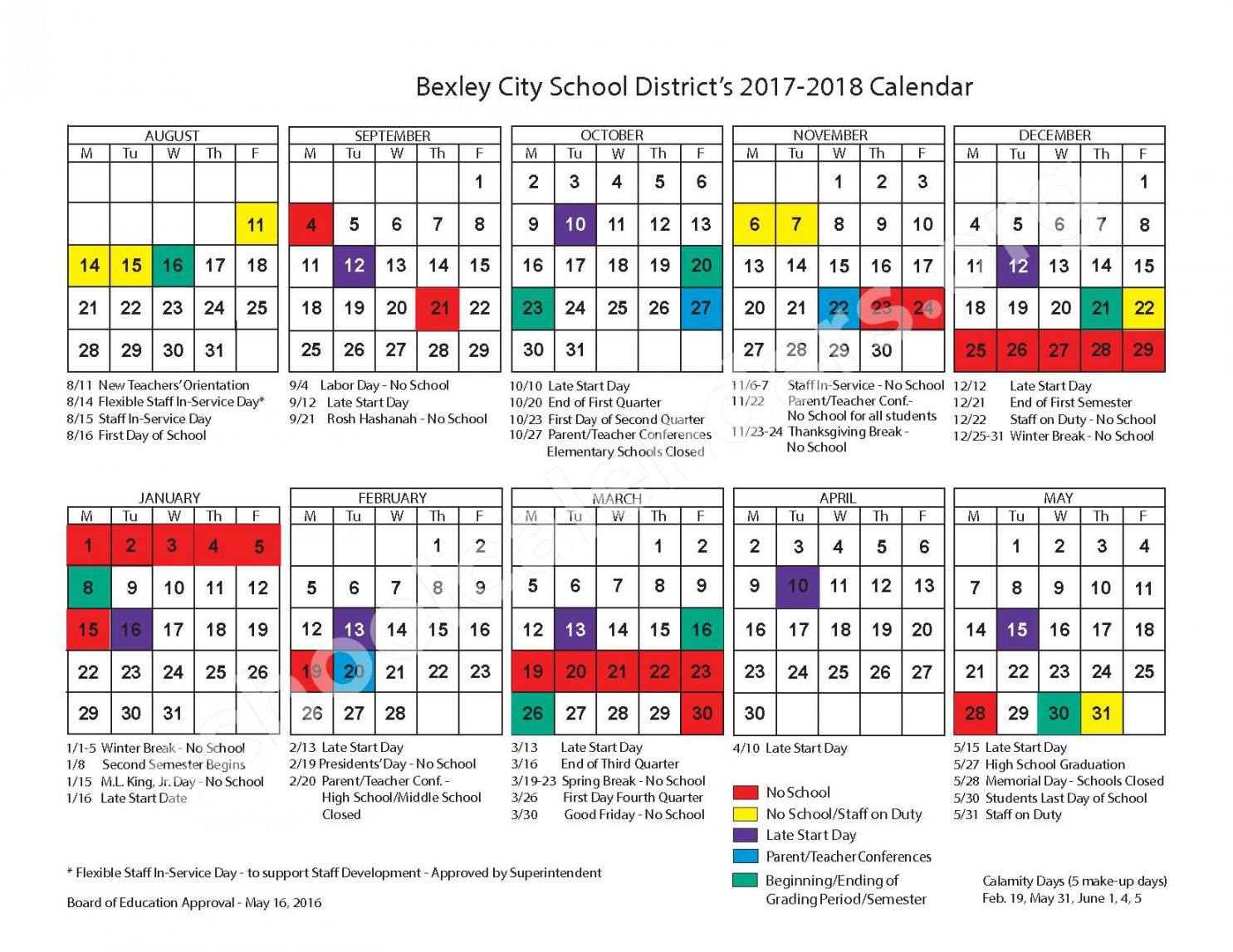 springfield district calendar