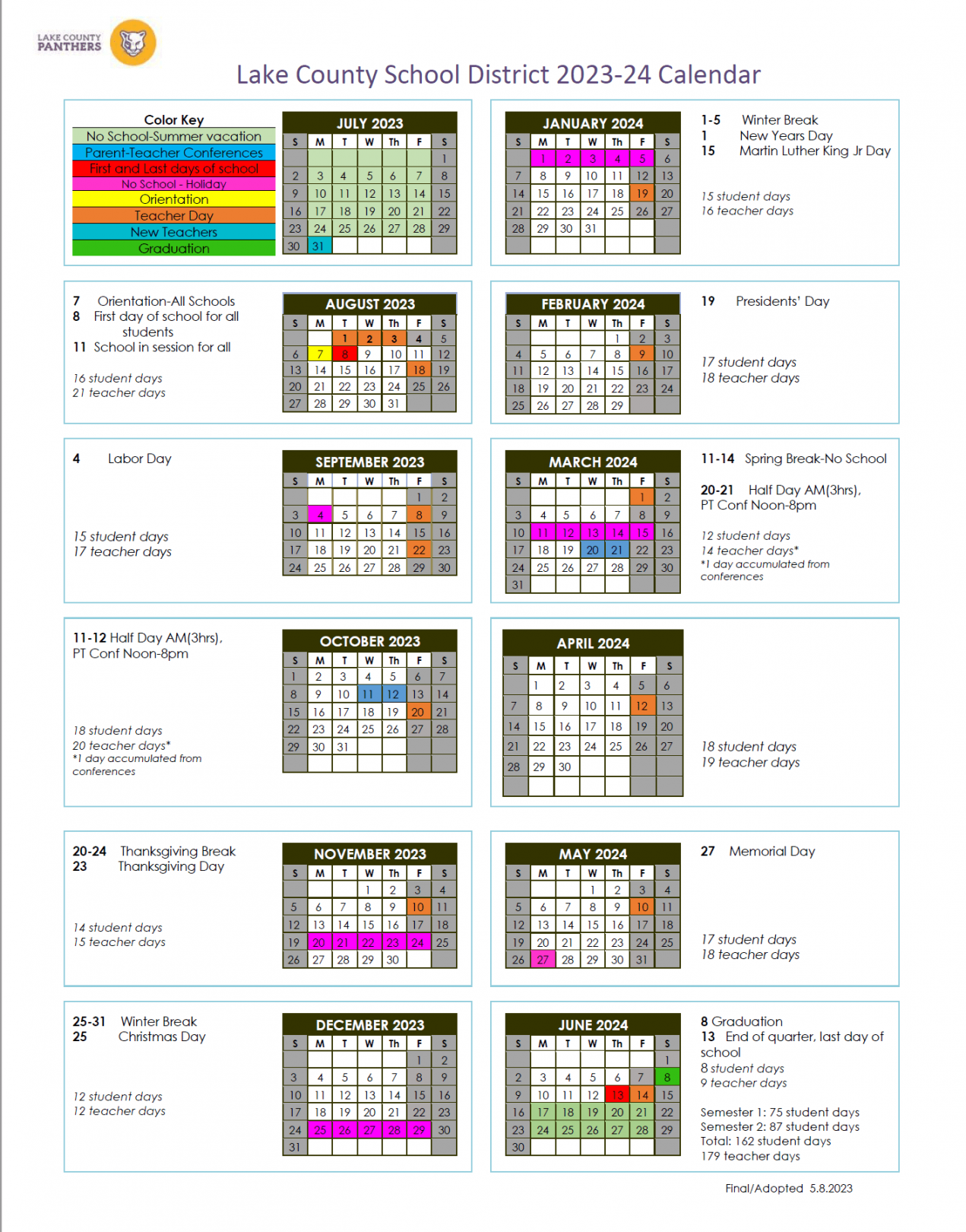 lcsd calendar for lake county school district