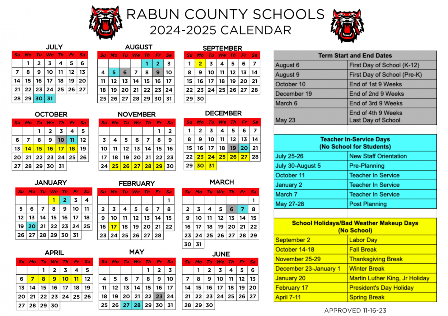 School Year Calendar - Rabun County Schools