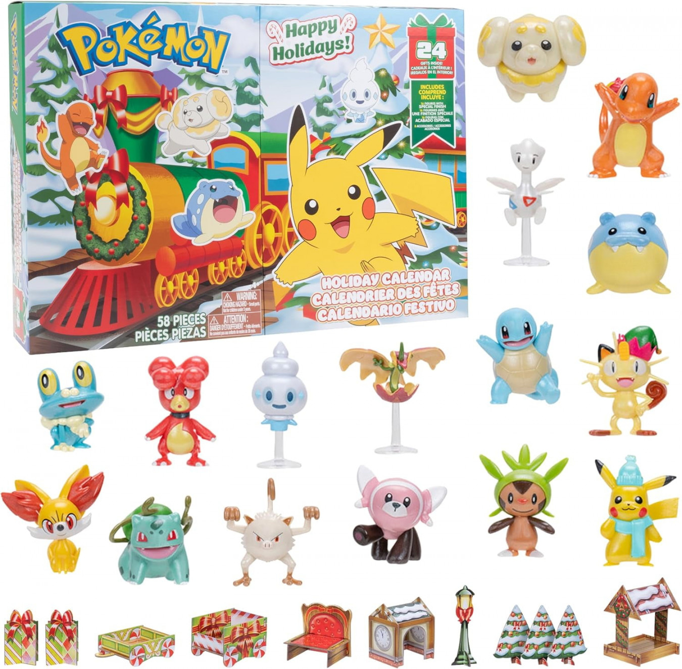 pokemon christmas holiday advent calendar w gifts characters include pikachu bulbasaur charmander amp more toy figures amp christmas